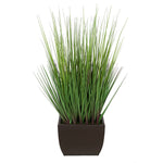 28-inch Grass in Medium Matte Brown Rectangle Zinc House of Silk Flowers®