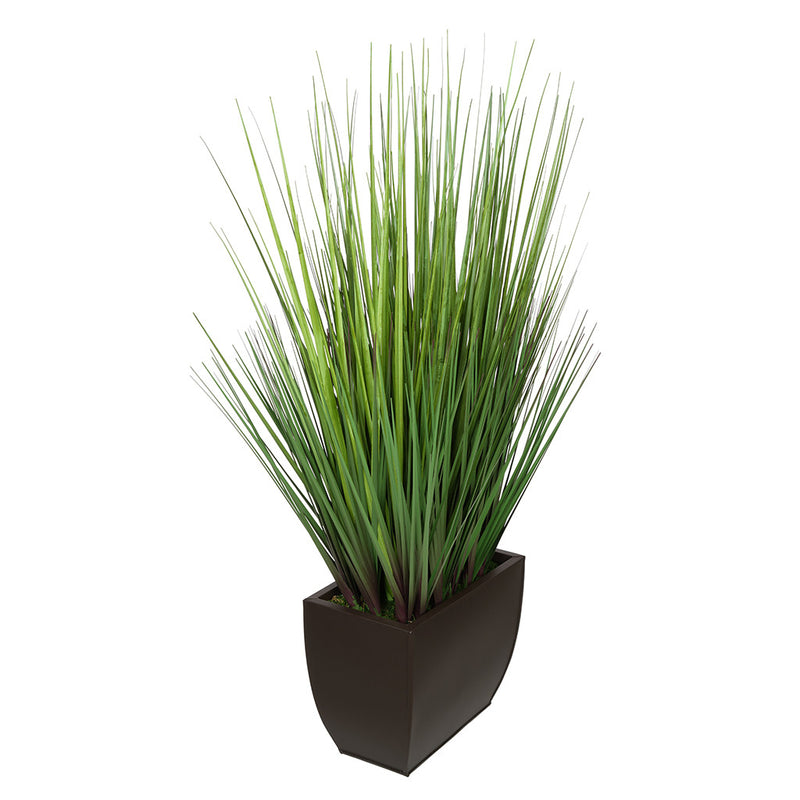 28-inch Grass in Medium Matte Brown Rectangle Zinc House of Silk Flowers®