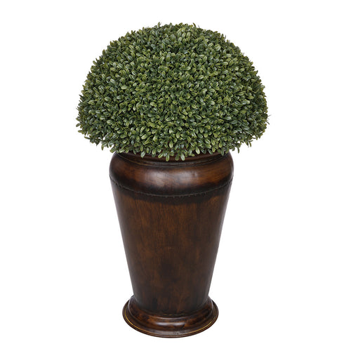 Boxwood Half Ball Topiary in Designer Metal Planter House of Silk Flowers®