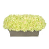 Artificial Green Hydrangea in Gloss Silver Zinc Rectangle House of Silk Flowers®