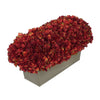 Artificial Burgundy Hydrangea in Gloss Silver Zinc Rectangle House of Silk Flowers®