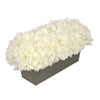 Artificial White Hydrangea in Gloss Silver Zinc Rectangle House of Silk Flowers®