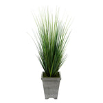 Artificial 4-foot PVC Grass in Washed Wood Planter