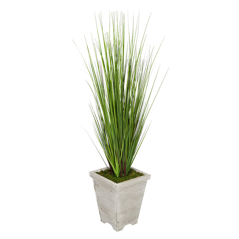 4-foot PVC Grass in Washed Wood Planter House of Silk Flowers®