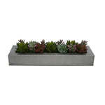 Artificial Pastel Succulent Garden in Silver Zinc Vase