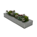 Artificial Pastel Succulent Garden in Silver Zinc Vase