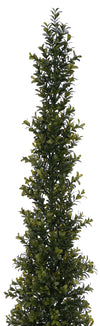 Artificial 34-inch Boxwood Pencil Topiary in Large White/Gold/Grey Ceramic Pot