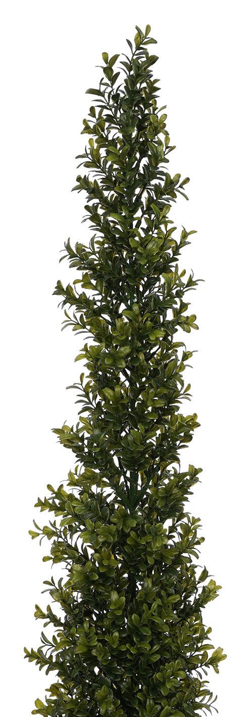 Artificial 36-inch Boxwood Pencil Topiary in Cream Zinc