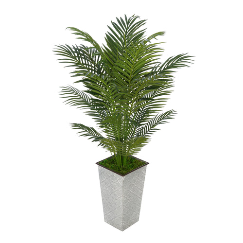 4-1/2 foot Areca Palm in Designer Metal House of Silk Flowers®