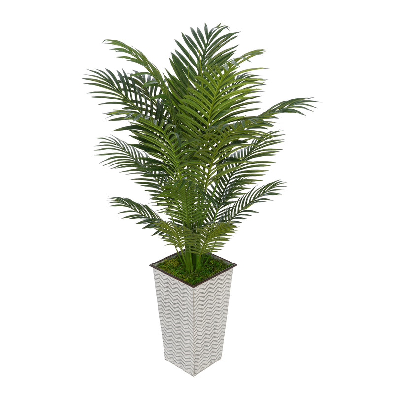 4-1/2 foot Areca Palm in Designer Metal House of Silk Flowers®