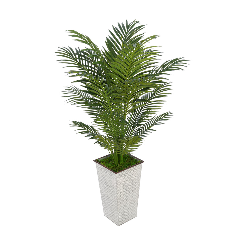 4-1/2 foot Areca Palm in Designer Metal House of Silk Flowers®