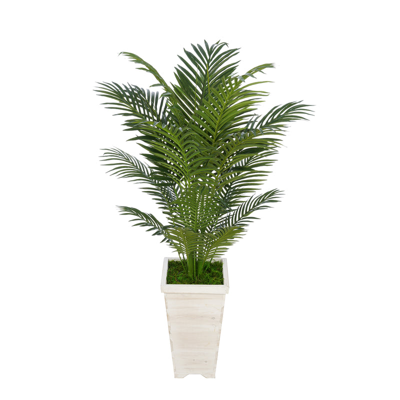 4-1/2 foot Areca Palm in Tall Washed Wood Planter House of Silk Flowers®