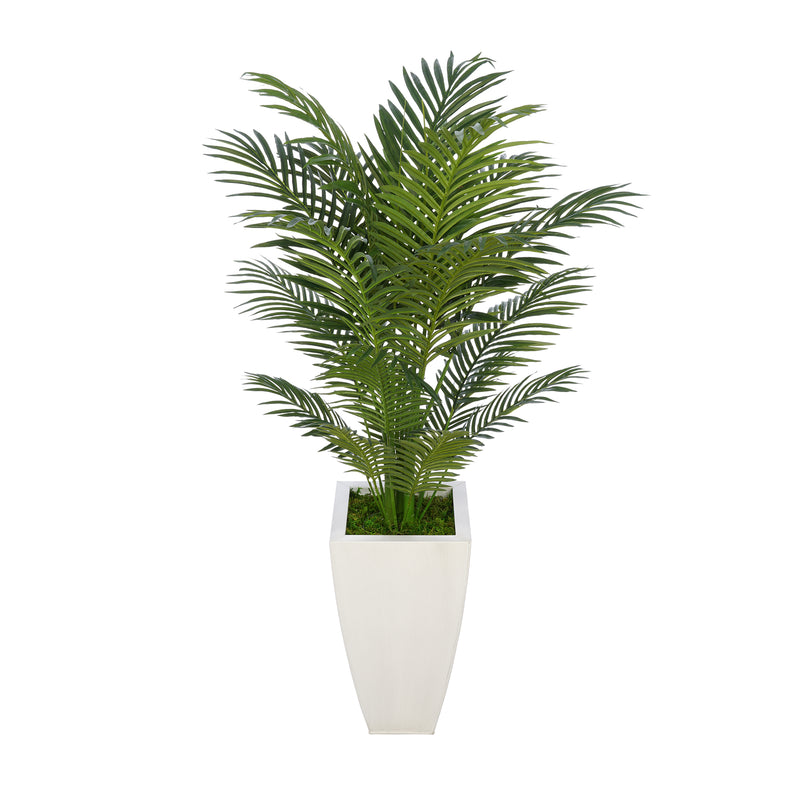 4-1/2 foot Areca Palm in Tapered Square Zinc House of Silk Flowers®