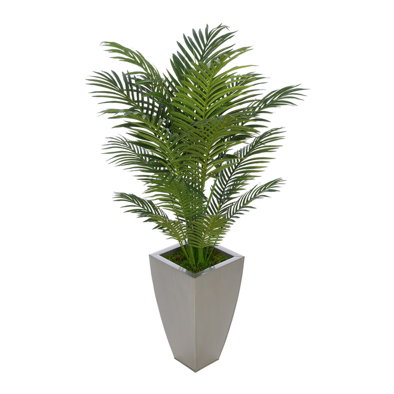 4-1/2 foot Areca Palm in Tapered Square Zinc House of Silk Flowers®