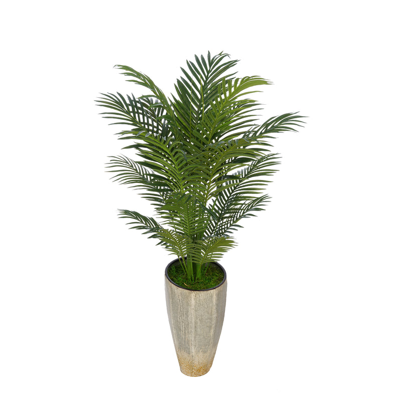 4-1/2 foot Areca Palm in Industrial Metal Planter House of Silk Flowers®