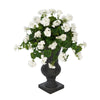 Faux Geranium in Black Roman Urn Planter House of Silk Flowers®