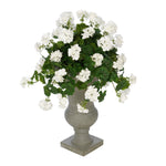 Faux Geranium in Grey Roman Urn Planter House of Silk Flowers®