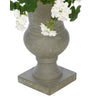 Faux Geranium in Grey Roman Urn Planter