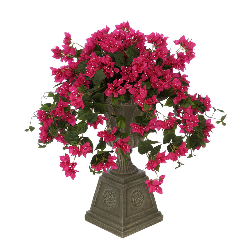 Faux Bougainvillea in Grey Footed Tuscan Urn Planter House of Silk Flowers®