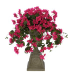 Faux Bougainvillea in Grey Footed Tuscan Urn Planter House of Silk Flowers®