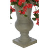 Faux Bougainvillea in Grey-Washed Roman Urn Planter