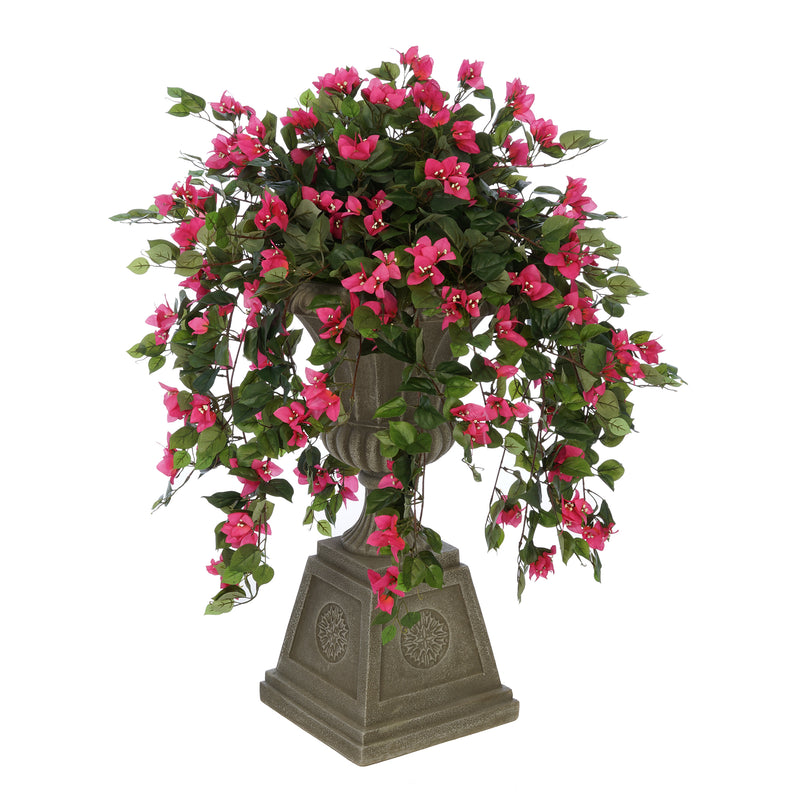 Faux Pink Mini Bougainvillea in Urn Planter House of Silk Flowers®