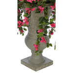 Faux Pink Mini Bougainvillea in Urn Planter