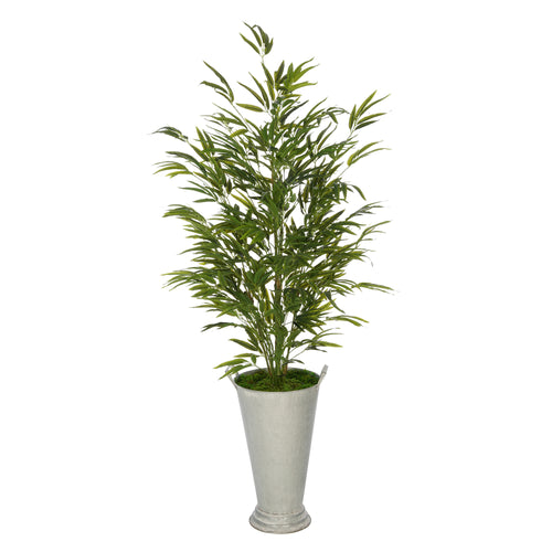 Faux 54-inch Bamboo in Galvanized Southern Farm Bucket