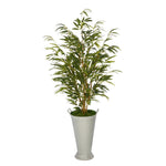 Faux 54-inch Bamboo in Galvanized Southern Farm Bucket