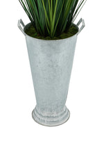 Artificial 50-inch Grass in Galvanized Southern Farm Bucket