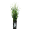 50" Grass in Black Diamond Wood/Metal Planter