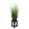 Artificial 46-inch Grass in Wood/Metal Planter Black Diamond House of Silk Flowers®