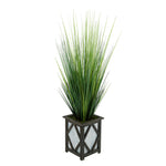 Artificial 46-inch Grass in Wood/Metal Planter Black Diamond House of Silk Flowers®