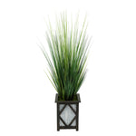 Artificial 46-inch Grass in Wood/Metal Planter Black Diamond House of Silk Flowers®