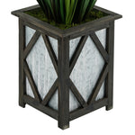 Artificial 46-inch Grass in Wood/Metal Planter