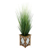 Artificial 46-inch Grass in Wood/Metal Planter Brown Diamond House of Silk Flowers®