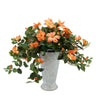 Artificial Orange Trailing Hibiscus in Galvanized Bucket