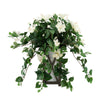 Faux Cream Trailing Hibiscus in Black Wood/Metal Planter