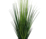 Artificial Reed Grass in Ribbed Metal Planter