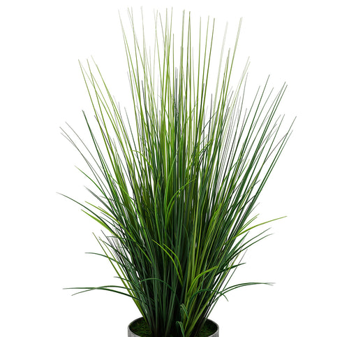 Artificial Marsh Grass in Ribbed Metal Planter