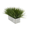 Artificial Green Farm Grass in 9" Grey Washed Wood Trough