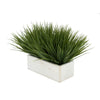 Artificial Green Farm Grass in 9" White Washed Wood Trough