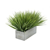 Artificial Frosted Farm Grass in 9" Grey Washed Wood Trough