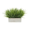 Artificial Frosted Farm Grass in 9" White Washed Wood Trough