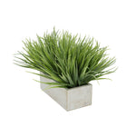 Artificial Frosted Farm Grass in 9" White Washed Wood Trough