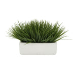 Artificial Green Farm Grass in 11" White Sandy Texture Ceramic