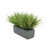 Artificial Frosted Farm Grass in 11" Grey Sandy Texture Ceramic