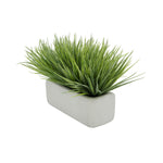 Artificial Frosted Farm Grass in 11" White Sandy Texture Ceramic