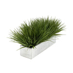 Artificial Green Farm Grass in 15" Grey Washed Wood Trough