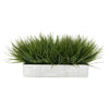 Artificial Green Farm Grass in 15" Grey Washed Wood Trough